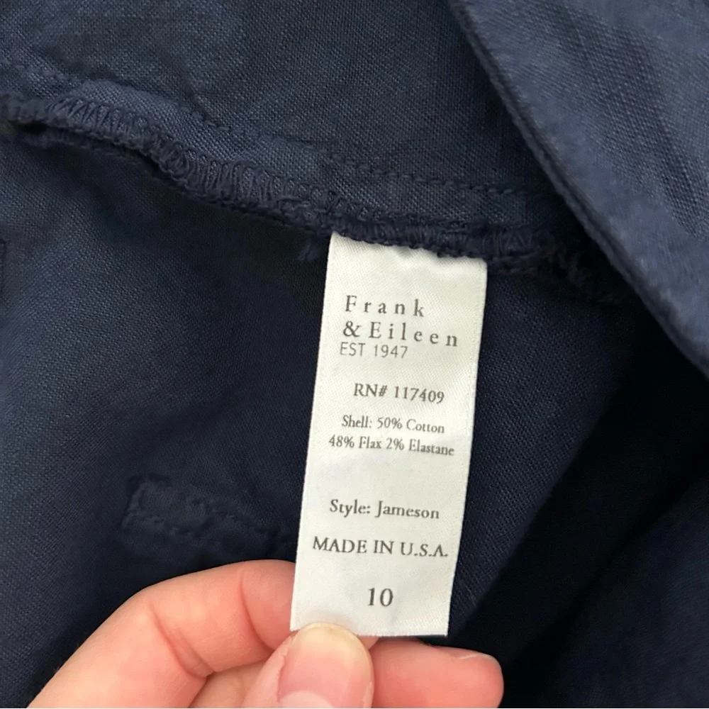 Frank & Eileen Jameson Utility Jogger Italian Performance Linen blue 10